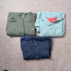 Orvis Men's Lot - XXL and XL - ¼ Zip Pullover and Polo Button Up/¼ Zip up - Blue